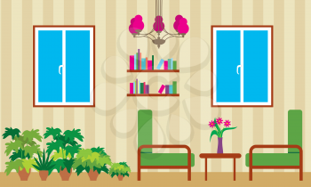 Royalty Free Clipart Image of a Living Room