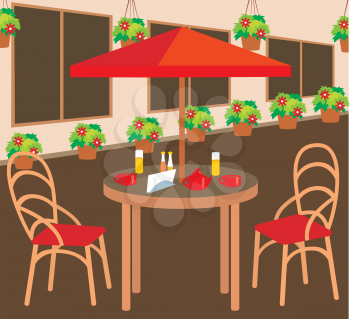 Royalty Free Clipart Image of a Street Cafe