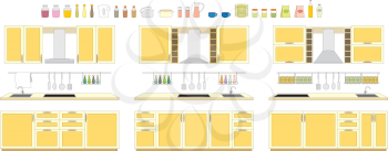 Royalty Free Clipart Image of Kitchens