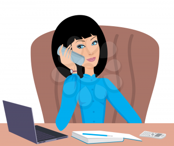 Royalty Free Clipart Image of a Woman Talking on the Phone