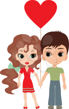 Royalty Free Clipart Image of a Cartoon Couple