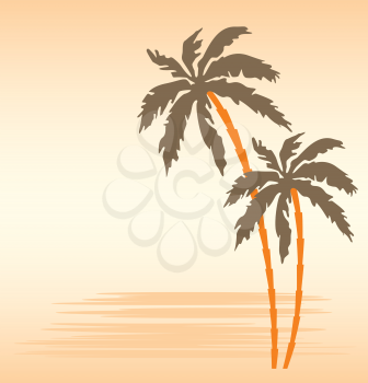 Royalty Free Clipart Image of a Tropical Beach