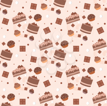Royalty Free Clipart Image of a Chocolate Cake Background