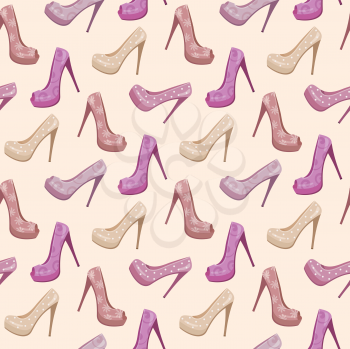Royalty Free Clipart Image of a High Heel Shoe Background