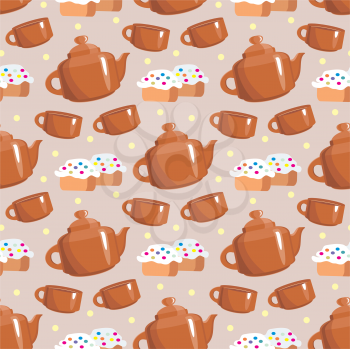 Royalty Free Clipart Image of a Tea Set