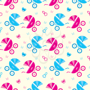 Royalty Free Clipart Image of a Baby Carriage Background