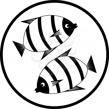 Royalty Free Clipart Image of Two Fish in a Circle