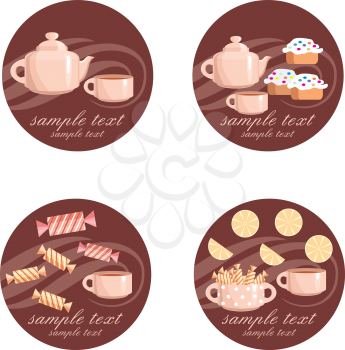 Royalty Free Clipart Image of Tea Icons