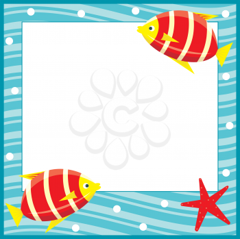 Royalty Free Clipart Image of a Fish Frame