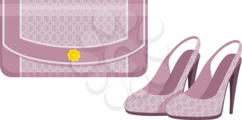 Royalty Free Clipart Image of Shoes and a Purse
