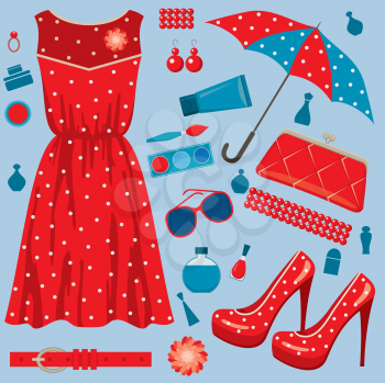 Royalty Free Clipart Image of a Summer Fashion Background