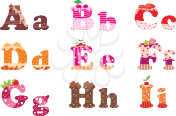 Royalty Free Clipart Image of Sweet Alphabet Letters