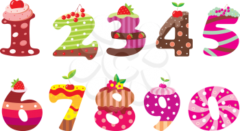 Royalty Free Clipart Image of Sweet Numbers