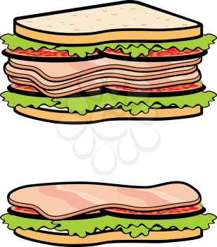 Royalty Free Clipart Image of Sandwiches