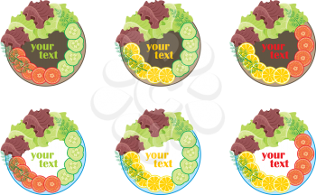 Royalty Free Clipart Image of Vegetable Plates