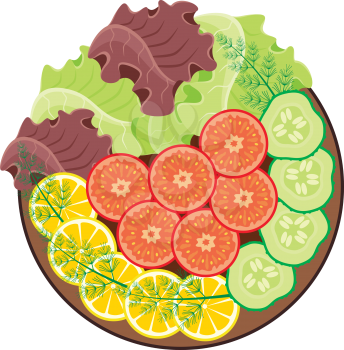 Royalty Free Clipart Image of a Vegetable Plate