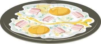 Royalty Free Clipart Image of Fried Eggs With Bacon