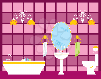 Royalty Free Clipart Image of a Bathroom