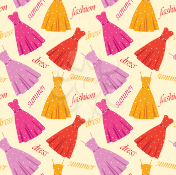 Royalty Free Clipart Image of a Summer Dress Background