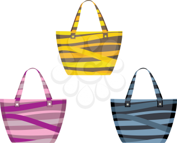 Royalty Free Clipart Image of Three Bags