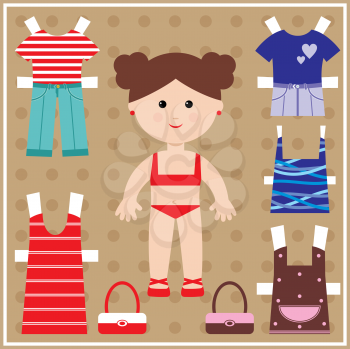 Royalty Free Clipart Image of a Cutout Doll