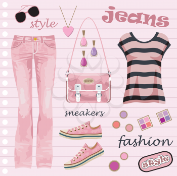Royalty Free Clipart Image of a Jeans Fashion