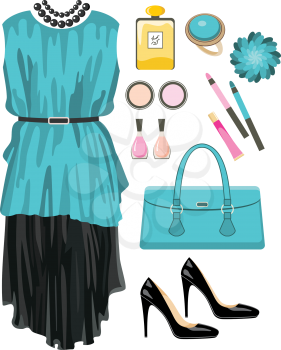 Royalty Free Clipart Image of a Fashion Set