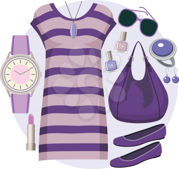 Royalty Free Clipart Image of a Tunic Fashion Set