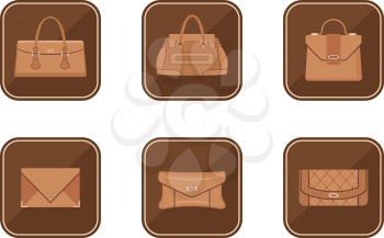 Royalty Free Clipart Image of Handbag Icons