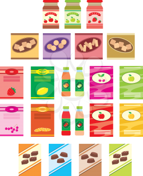 Royalty Free Clipart Image of Packaging Products