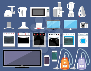 Royalty Free Clipart Image of a Set of Appliances