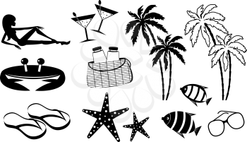 Royalty Free Clipart Image of Tropical Elements
