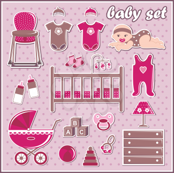 Royalty Free Clipart Image of Baby Elements