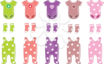 Royalty Free Clipart Image of Baby Clothes