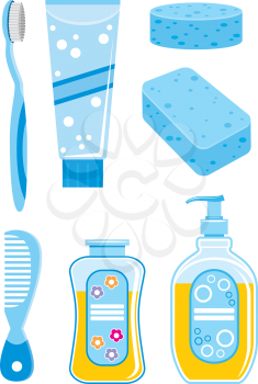 Royalty Free Clipart Image of a Baby Bath Items