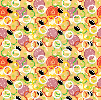Royalty Free Clipart Image of a Pizza Background