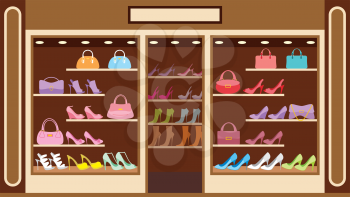 Royalty Free Clipart Image of a Shoe Store