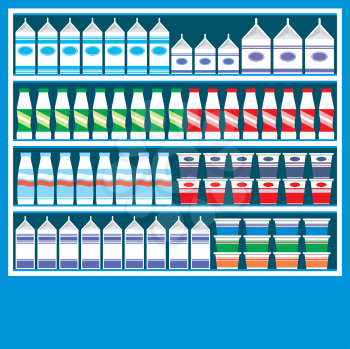 Royalty Free Clipart Image of a Dairy Section