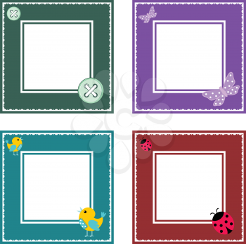 Royalty Free Clipart Image of Four Frames