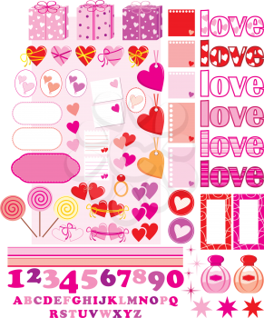 Royalty Free Clipart Image of a Valentine Elements