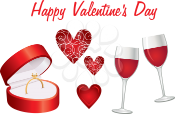 Royalty Free Clipart Image of a Valentine Day Set