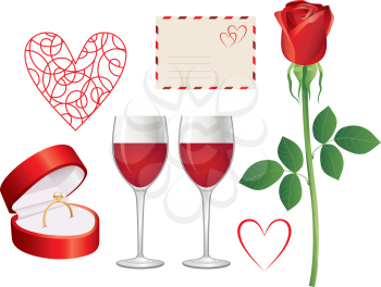 Royalty Free Clipart Image of a Valentine Set