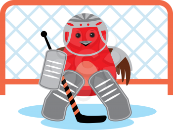 Royalty Free Clipart Image of a Bird Goalie