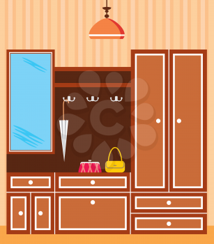 Royalty Free Clipart Image of a Wardrobe
