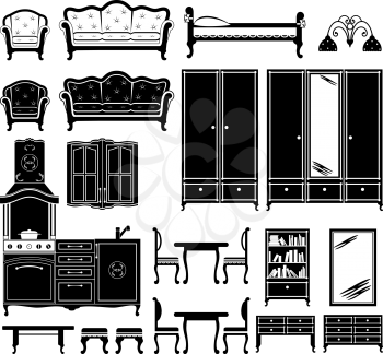 Royalty Free Clipart Image of Furniture