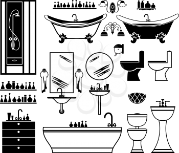Royalty Free Clipart Image of a Bathroom Items