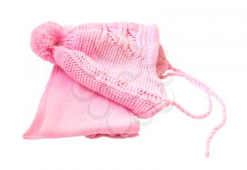 Pink winter hat and scarf