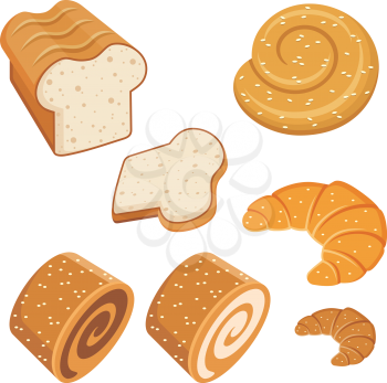 Set of loaves and bread. vector