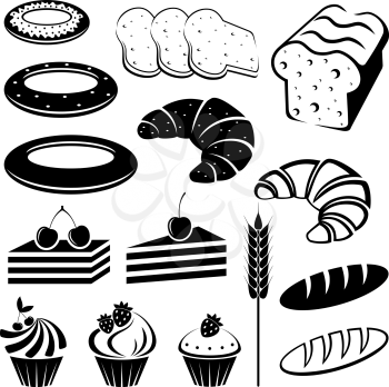 Set of baking and bread. vector