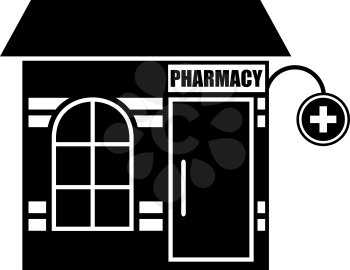 Black icon of pharmacy